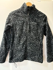 Women's Jacket Columbia XS Black Grey Zip Jumper Soft Fleece outdoors hiking - Picture 1 of 10