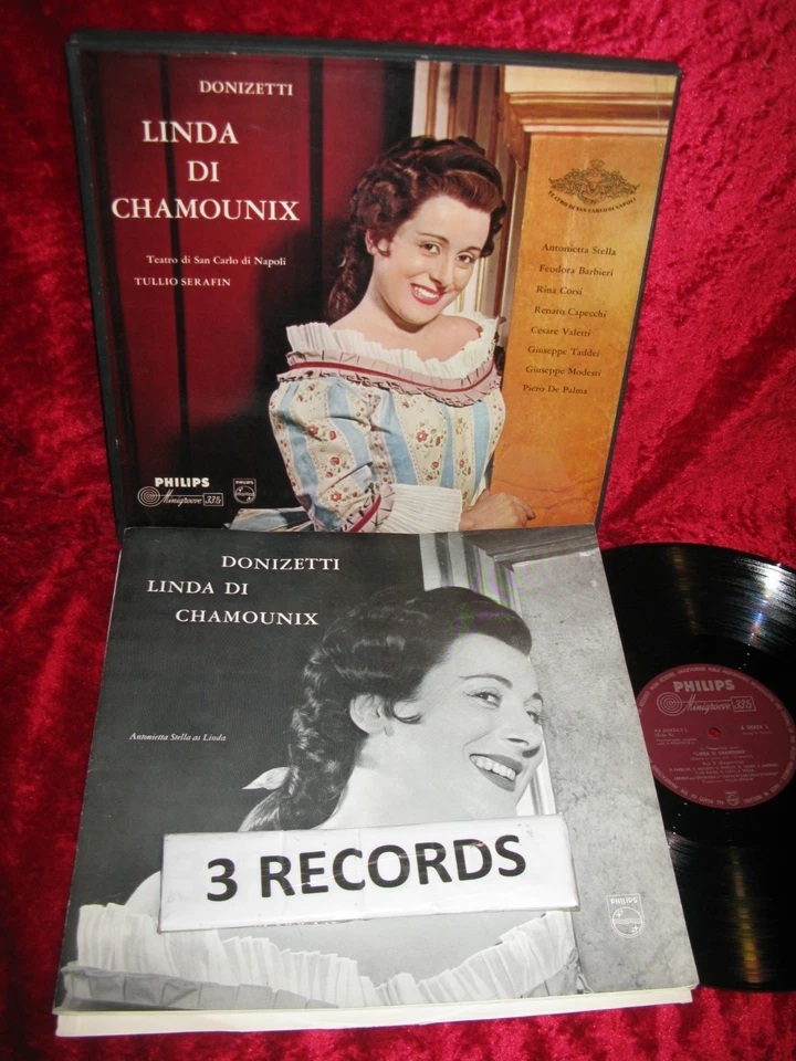 HOLL 3 LP EXC+ TO NM- PHILIPS A00423/25 L MONO DONIZETTI LIDA DI CHAMOUNIX TEATR - Image 1 of 1
