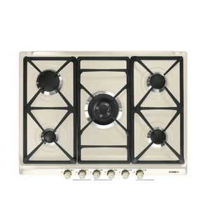 SMEG SR775PO PIANO COTTURA AD INCASSO 70CM 5 FUOCHI A GAS COLORE PANNA - Foto 1 di 4