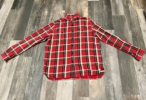 Ralph Lauren Polo Country vintage men XL Flannel Button Cotton Shirt Plaid Red - Picture 1 of 12