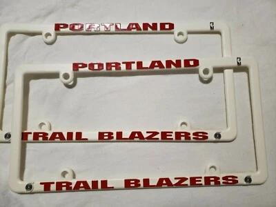 Portland Trailblazers License Plate Frame SET OF 2 Plastic White Blemish - Imagem 1 de 4