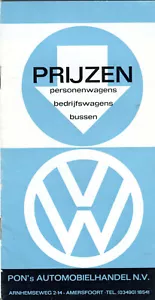 VW Volkswagen gama completa de precios/opciones holandeses folleto febrero 1967 - Imagen 1 de 1