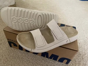 ECCO CozmoWomen's Nubuck Two-Strap Sandal New Size 8-8.5 Beige Color - Picture 1 of 5