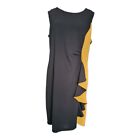 Luca Vanucci Womens Made In Italy Black Mustard Frill Dress Size UK XL