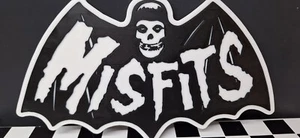 3D Sign - 10" B&W Misfits Bat Logo Punk Horror Music - Picture 1 of 5
