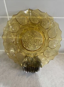 Bagley & Co England - Rose Leaf in Amber Glass Plate - Depression Vintage 1940's - Picture 1 of 5