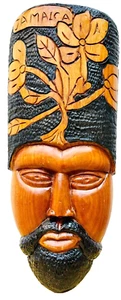 Large Vintage Jamaican Wall Art Hand Carved Solid Piece of Wood 23.5" T x 10" W - Picture 1 of 7