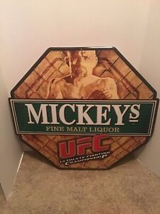 RARE 2007 Mickey's Malt Liquor Beer UFC Tin Bar Sign ULTIMATE FIGHTING Liddell