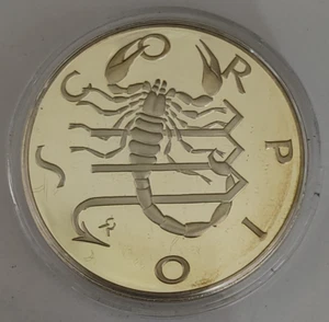 Franklin Mint Zodiac Sterling Proof Round "Scorpio" 26 Grams - Picture 1 of 14