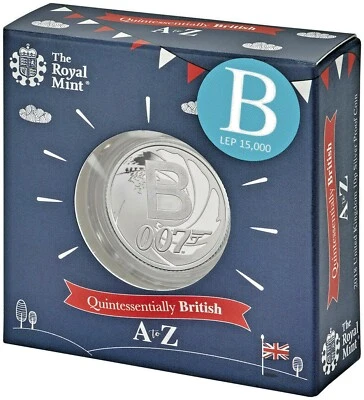 2018 Great British Coin Hunt B Is for Bond 10P Sterling Silver FREE SHIPPING VR - Image 1 of 2