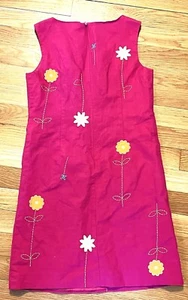 Talbots Kids Girls 10 Embroidered & Appliqué Flowers Linen Blend  Dress - Picture 1 of 8
