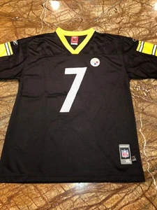 Vtg Reebok Boy’s Size XL Pittsburgh Steelers #7 Ben Roethisberger Jersey ~Blk~ - Picture 1 of 8