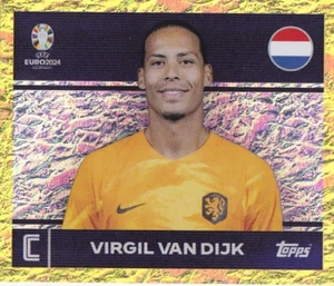 Topps UEFA Euro 2024 Sticker Swiss NED 2 Virgil Van Dijk Captain Gold Parallel - Picture 1 of 2
