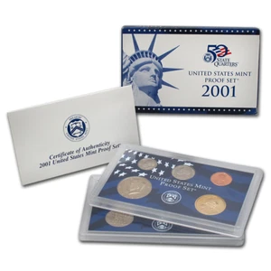 2001 S US Mint 10 Coin Proof Set Original Box State Quarters - Picture 1 of 3