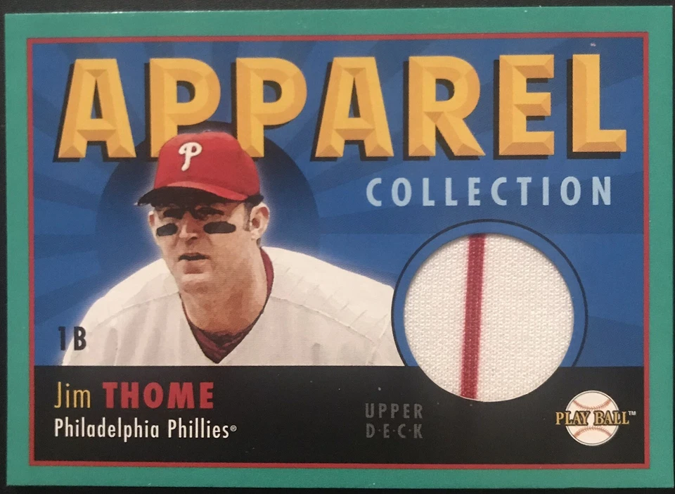 2004 Upper Deck Play Ball Apparel Collection Jim Thome #AC-JT HOF - Image 1 of 2