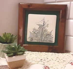 Handmade Embossed Clay Nature Plaque Framed - Picture 1 of 8