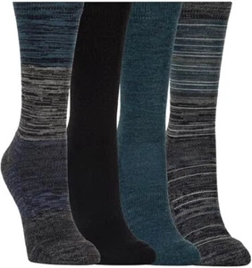 KIRKLAND Signature Ladies' Extra-Fine Merino Wool Crew Socks, Blue, 4 Pairs,Blue - Picture 1 of 3