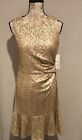 Nwt Eliza J Gold Sequin Sleeveless Dress Sz 8