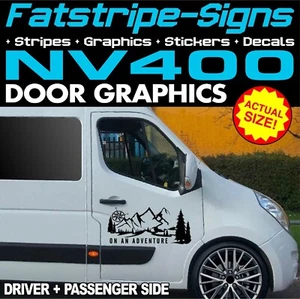 to fit NISSAN NV400 ON AN ADVENTURE DOOR GRAPHICS STICKERS CAMPER VAN MOTORHOME - Picture 1 of 2