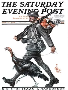 Saturday Evening Post 1918 Cover Reproduction Giclee Print Thanksgiving Time - Bild 1 von 1
