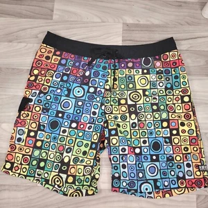 RIP CURL Search Series Mosaic 19" Boardshorts Mens Size 38 Colorful Swim Trunks - Picture 1 of 16