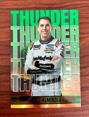 2023 Panini Chronicles Racing Aric Almirola Thunder Green Holo Foil #7 Nascar - Image 1 of 2