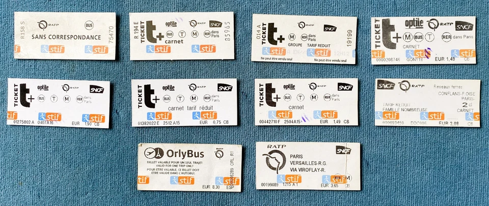 Lot de 10 tickets RATP BUS N° 2 - Photo 1/1