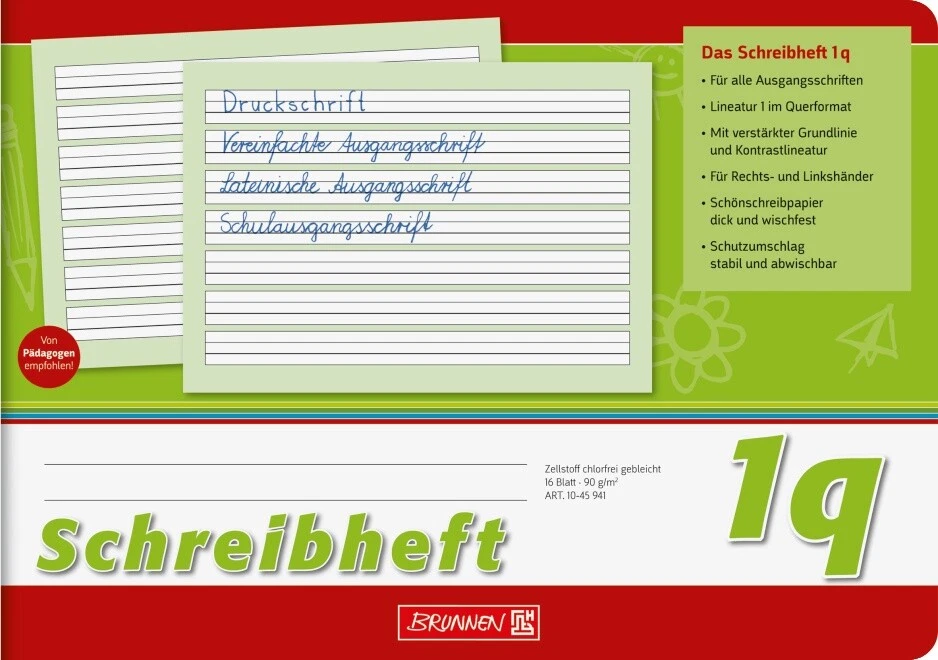 BRUNNEN SCHREIBHEFT A5 QUER LINEATUR 1Q SCHREIB-HEFT SCHULE - Bild 1 von 1