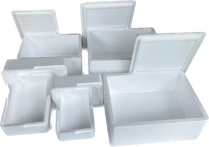 SAMPLES PACK (6 boxes incl) - COOL THERMO INSULATION POLYSTYRENE BOXES FOOD FISH - Picture 1 of 16