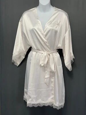 Victorias Secret Bridal Robe Short Sleeve Size XS/S Ivory Here Comes the Bride - Image 1 of 4
