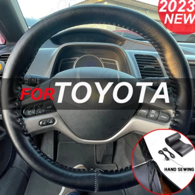 15 "volante de cuero genuino para For Toyota negro Nuevo DIY - Image 1 of 4