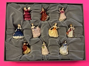 Royal Doulton 2002 Set TINY PRETTY LADIES Mini 2.5” Porcelain Figurines VINTAGE - Picture 1 of 21