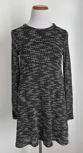 NWT! Sage Long Sleeve Tunic Sweater Dress, Black & White Marled, Made in USA, SM - Picture 1 of 4