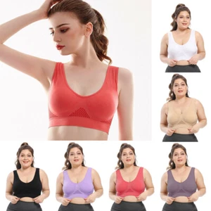 Womens Shockproof Breathable Wireless Push-up Vest Bra Sport Underwear Brassiere - Picture 1 of 18