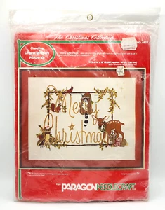 NOS Paragon Merry Christmas Crewel Stitchery Kit 6837 Forest Animals New Sealed - Picture 1 of 4