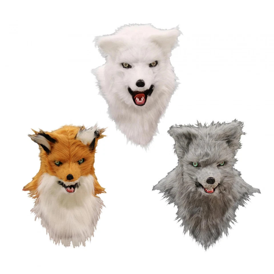 Fox Mask Props Realistic Animal Full Head Mask for Carnival Easter Cosplay - Image 1 of 1