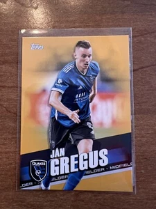 2022 Topps MLS Jan Gregus Gold Parallel San Jose Earthquakes Insert Soccer 38/50 - Picture 1 of 2