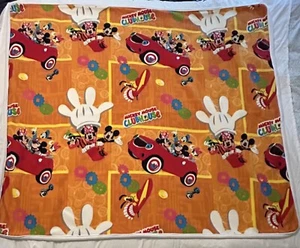 Disney Mickey Mouse Clubhouse Fleece Blanket 58x51 Orange Kids Throw Great Shape - Picture 1 of 9