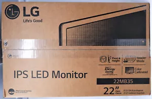 LG 22MB35 22MB35PY-I 22" IPS LED MONITOR FHD W/FLICKER-SAFE, READER MODE - NEW - Picture 1 of 2