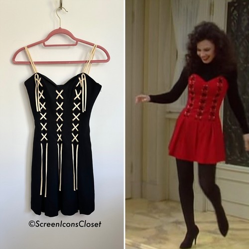 Abito corsetto Moschino vintage anni 90 economico e chic come si vede su Fran Fine