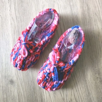 钩针成人拖鞋短靴女式美国 8.5 House 鞋袜抽绳 9.75 — 第 1/4 张图片