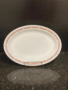 Pyrex Tableware by Corning #799 Oval Platter Copper Filigree 12 1/2" X 9" - Picture 1 of 5