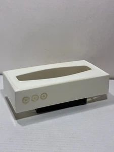 Cubierta de caja de pañuelos de baño vintage MCM Atomic Starburst blanca Rubbermaid 2939 - Imagen 1 de 7