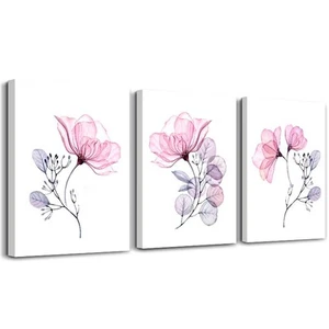 Modern pink flowers Canvas Wall Art for bedroom Living RoomBathroom Wall Deco... - Picture 1 of 7