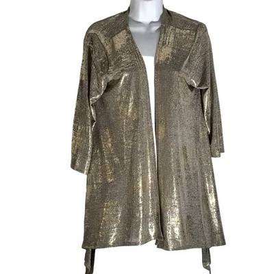 Chaqueta abierta Emi & Joe dorada metálica. M Foto 1 de 4