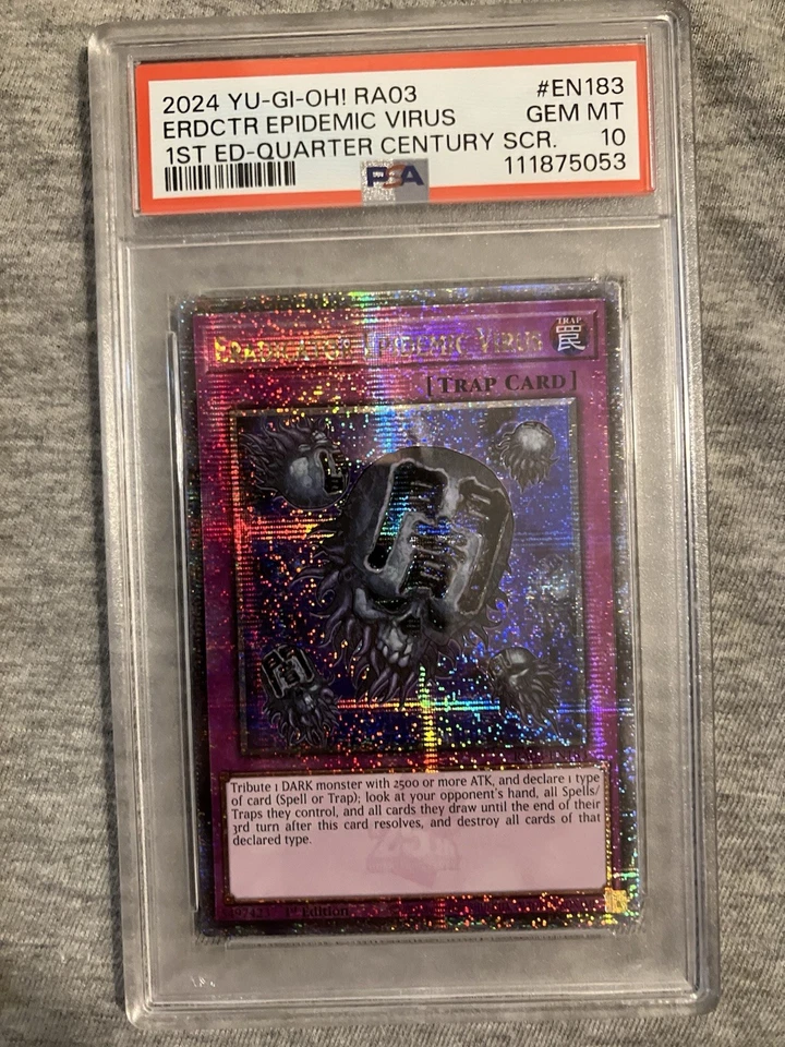 Yugioh Eradicator Epidemic Virus RA03-EN183 1st Quarter Century Rare PSA 10 - Image 1 of 1