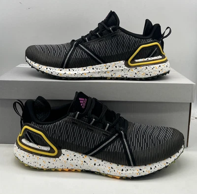 Adidas Solarthon Boost Golf Shoes Spikeless Black Yellow White FZ1024 Mens Size - Image 1 of 4