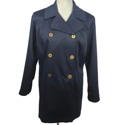 Chaqueta Blazer Liz Claiborne Azul Marino Doble Pecho Náutica Botones Dorados Talla S Foto 1 de 4