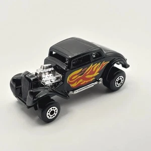 Vintage Matchbox 33 Willys Street Rod Black Yellow Flames Superfast Wheels 1982 - Picture 1 of 6