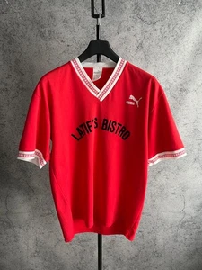 Vintage Puma Latif’s Bistro Soccer Jersey N13 Red Football T-Shirt Men’s size XL - Picture 1 of 18